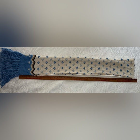 Cable Knit Scarf Vintage Abercrombie & Fitch Fair Isle Wool - Picture 4 of 5
